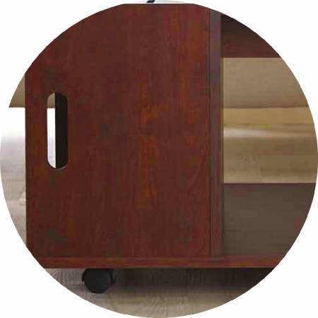 Wielen met handvatten, zodat u de tafel snel en eenvoudig kunt verplaatsen.